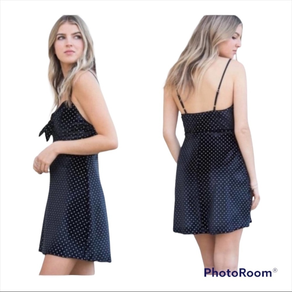 Show Me Your Mumu Black Velvet Studded Tie Front Mini Dress NWT Size medium - Picture 6 of 13